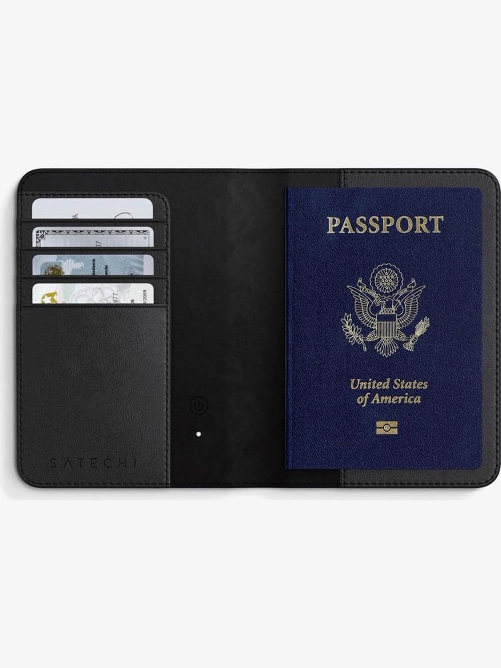 Satechi Vegan Leather FindAll Passport Cover in Black